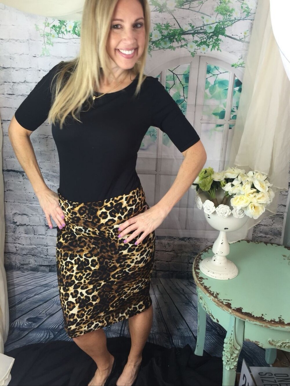 LuLaRoe Cassie Leopard Print Pencil Skirt in Brown and Black